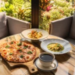 Restaurant in Silang Cavite serving pizza, pasta, and coffee with a relaxing garden view