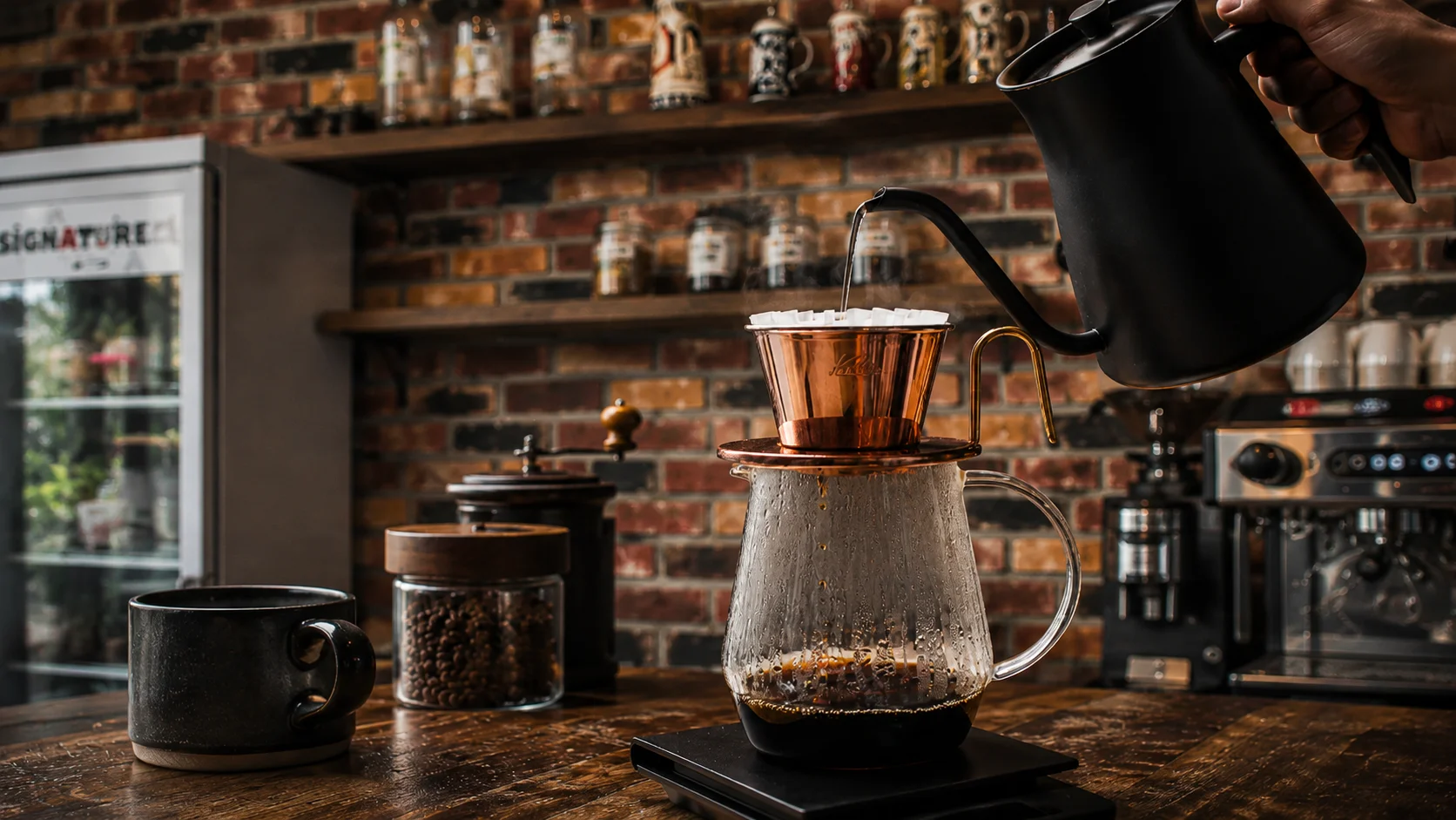 Kalita pour-over coffee brewing at the best coffee shop in Cavite